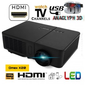 2020 Newest Omex X20 1080P HD LED PROJECTOR 100 inch Home Theater USD HDMI VGA AV TV SD AUX IN