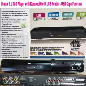D.max 5.1 DVD PLAYER WITH KARAOKE/MIC/USB COPY FUNCTION