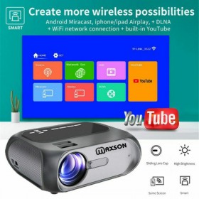 3800 LUMENS T8A YOUTUBE WIFI SMART FULL HD VIDEO PROJECTOR HDMI USB AV SD AUX BEST FOR SCHOOL, CLASSES, OFFICE, HOME, HOTEL, STUDIO SHOOT, EVENT,