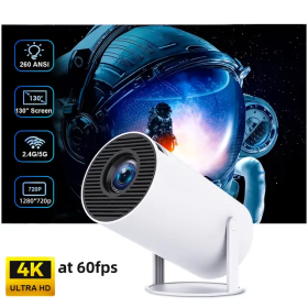 4K Decoding Projector Android 12. WiFi 5G Bluetooth Inbuilt Netflix Prime Video Hotstar 3W Speaker HDMI USB 150" Max Display (White)