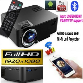 Support Smart Android Wi-Fi/BT VIDEO PROJECTOR Best Use HOME TV/BUSINESS/CLASSES/SCHOOL/HOTEL/GAME/GYM Price