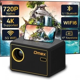 3800LM Android 9.0 Electronic Focus WIFI BT 5G 4D Keystone Digital Zooming LED Projector