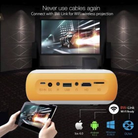 Low Price Best Home Cinema HD Wifi Smart LED Projector USB HDMI SD AUX Miracast Airplay inbuilt
