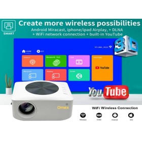 Omex SM  Upgrade Version Advance YouTube DLNA TV Wifi Smart Home Cinema HD Projector 150 Inch Screen size