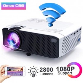 Omex C80 WIFI Projector 1080P LCD 2800 Lumens USB Screen Mirroring Media Player Support HD Wireless Sync Display For Smart Phone
