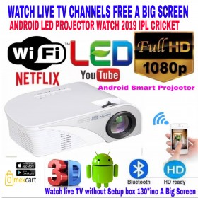 Smart Android WIFI /BT LED PROJECTOR BEST FOR BUSINESS/CLASSES/HOME TV/HOTEL/PLAY STATION/OUTDOOR CINEMA/GYM/SCHOOL/EVENTS