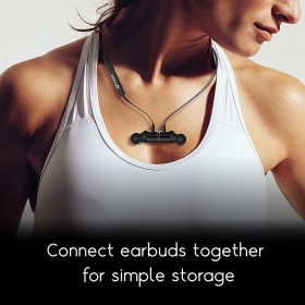 Woos  WHB02 Bluetooth Headphones Sports Wireless Earbuds Sweatproof Headset Magnetic attraction Stereo Earphones for Running Workout Gym Noise Cancelling