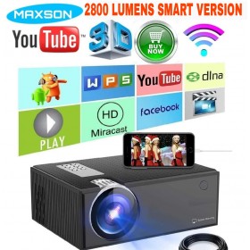 New Upgrade MAXSON C7 WI-FI Home Theatre  led projector with HD 1080p Better than Other Support Miracast Airplay