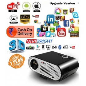 Vivibright GP90 Up Android 3500 Lumens LCD 1280P Full-HD LED Multimedia Home Theater Smart Projector for Movie, TVs, Laptops