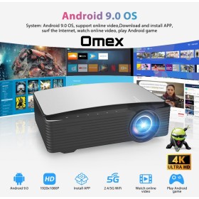 4K 7200LM Android 9.0 iOS Wifi 5G Bluetooth 4.0 Dolby LED PROJECTOR 4D Correction Electronic Zooming