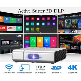 K2 active sutter 3D 4K DLP Android Projector 7000 LM 2GB Ram 16GB Rom best For Business Education entertainment