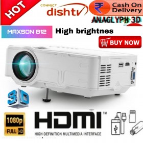 MAXSON 812 LED 1080P HD Projector  LCD 3D Projector Multi Screen HDMI VGA USB Video Home Theater