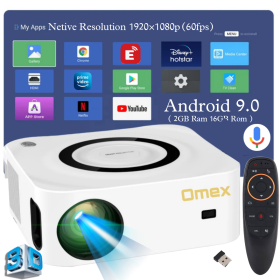 4K 6500LM Android 9.0 Smart Projector 5G Wi-Fi BT Voice Search Support BEST FOR SCHOOL, CLASSES, OFFICE, HOME, HOTEL, STUDIO SHOOT, EVENT
